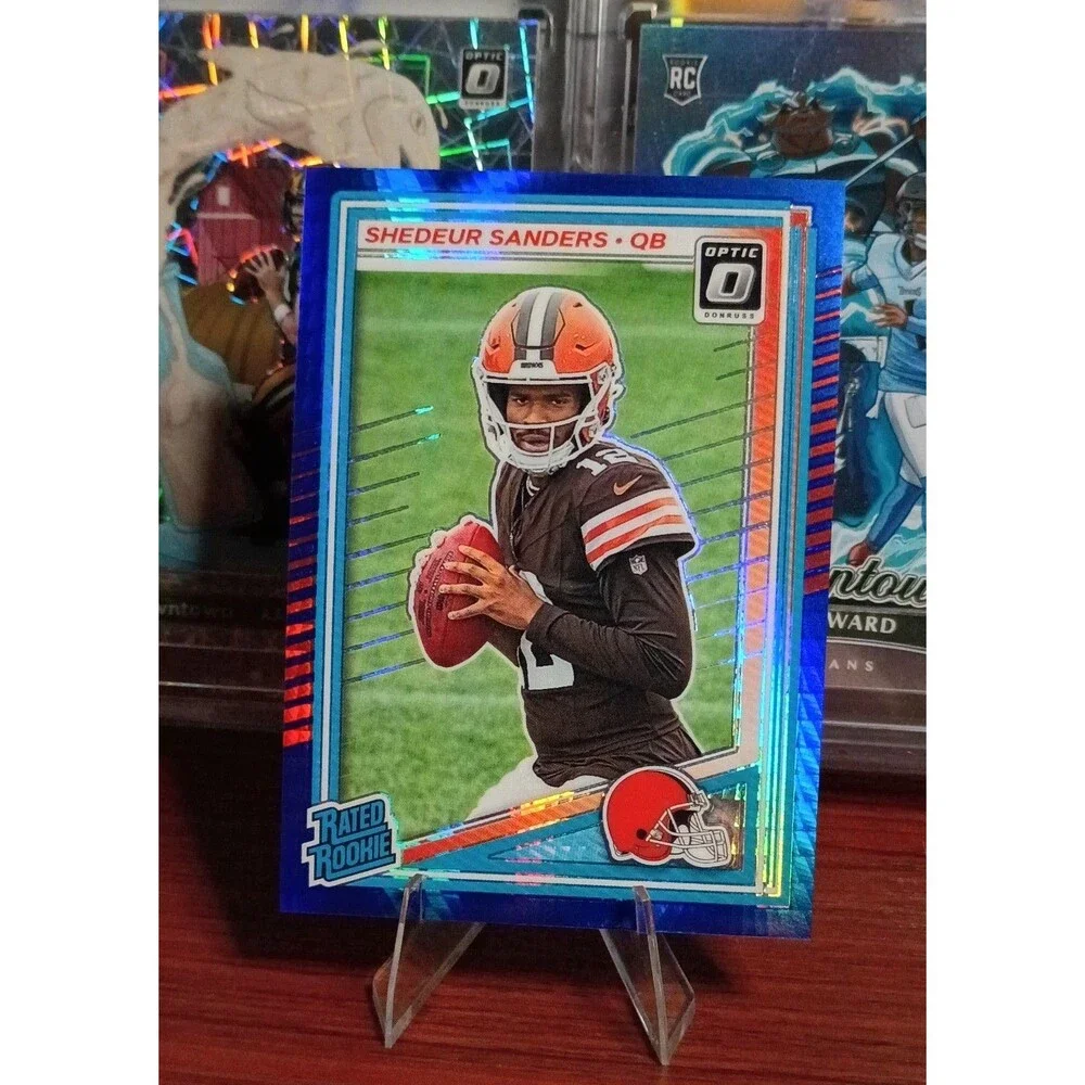 2025 Panini Donruss Optic - Rated Rookie Shedeur Sanders #203 Blue Hyper...